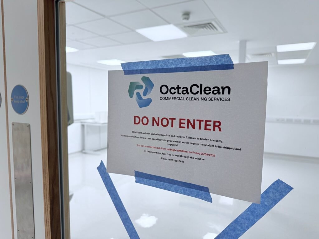 Laboratory cleaning and floor sealing